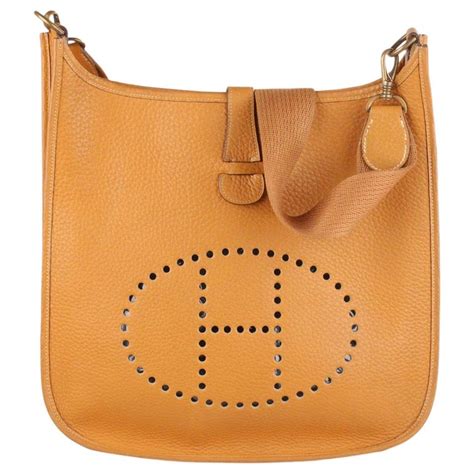 hermes tan evelyne shoulder bag|Hermes evelyne sizes and prices.